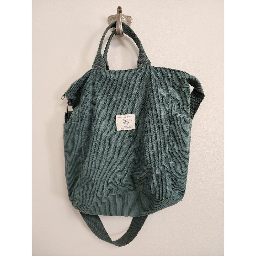 Kalidi green ribbed tote bag
